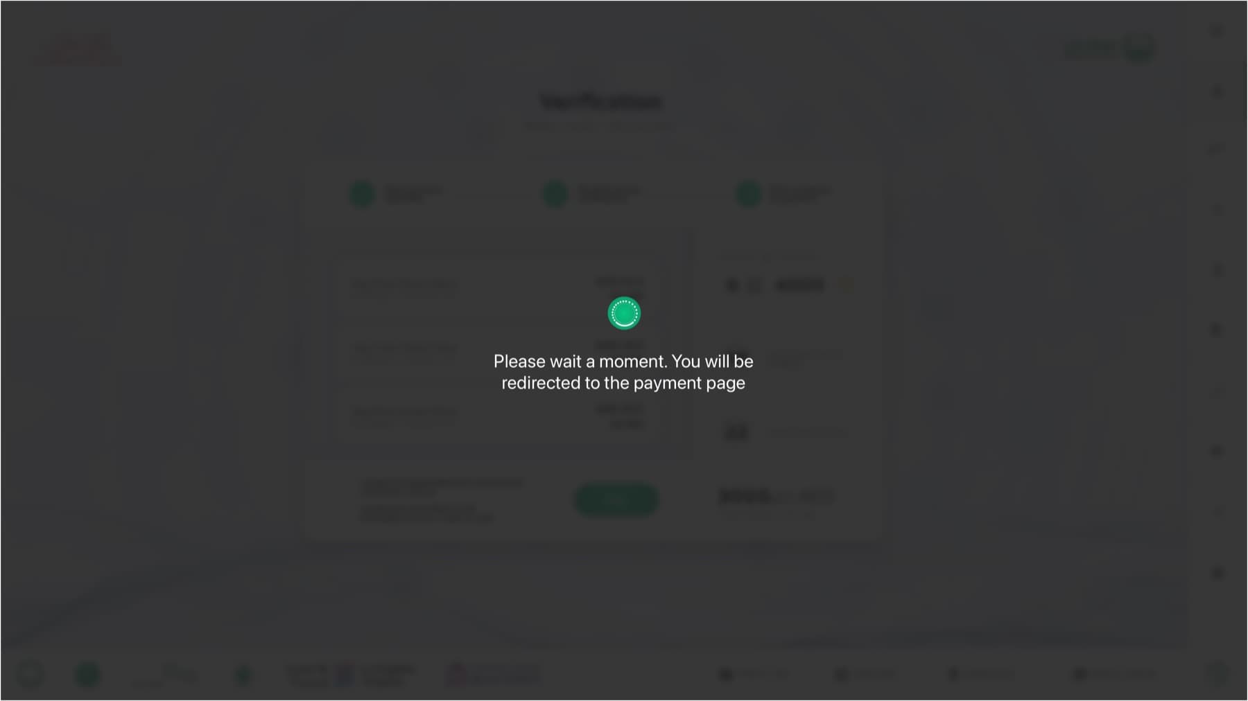 Legacy journey - a hand-off redirect to a separate payment system
